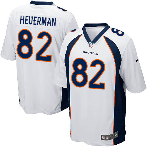 Youth Game Jeff Heuerman Nike Jersey White Road - #82 NFL Denver Broncos